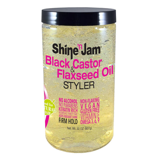 Ampro Shine 'n Jam Black Castor & Flaxseed Oil Styler, 32 Oz