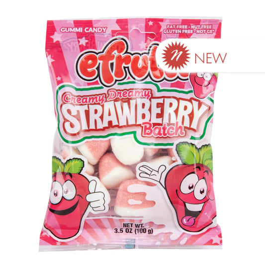 Efrutti Creamy Dreamy Strawberry Batch Gummi Candy 3.5 Oz