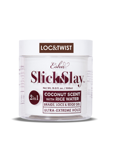 Esha Slick N Slay 2-IN-1 Coconut Scent With Rice Water Braid & Edge Gel - 16.9oz