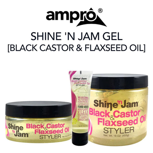 Shine 'N Jam Black Castor Oil& Flaxseed Oil Styler