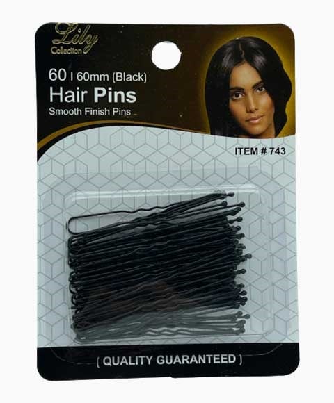 Lily Collection 60mm (Black) Hair pins #743