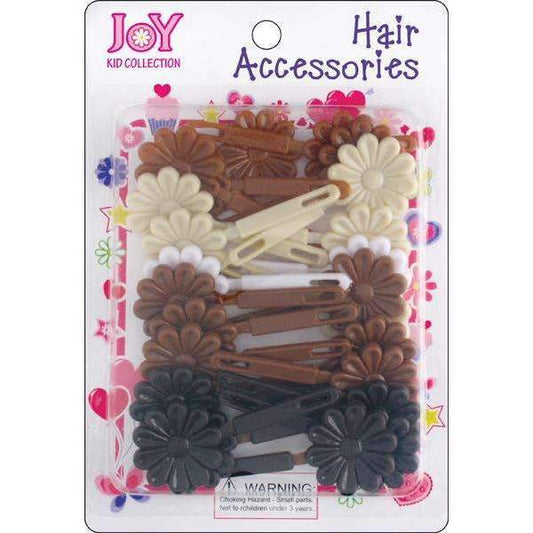 Joy Hair Barrettes 24pcs Asst Brown #16308