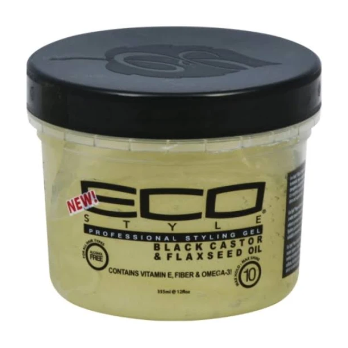 Eco Style Black Castor and Flaxseed Oil Professional Styling Gel 12oz