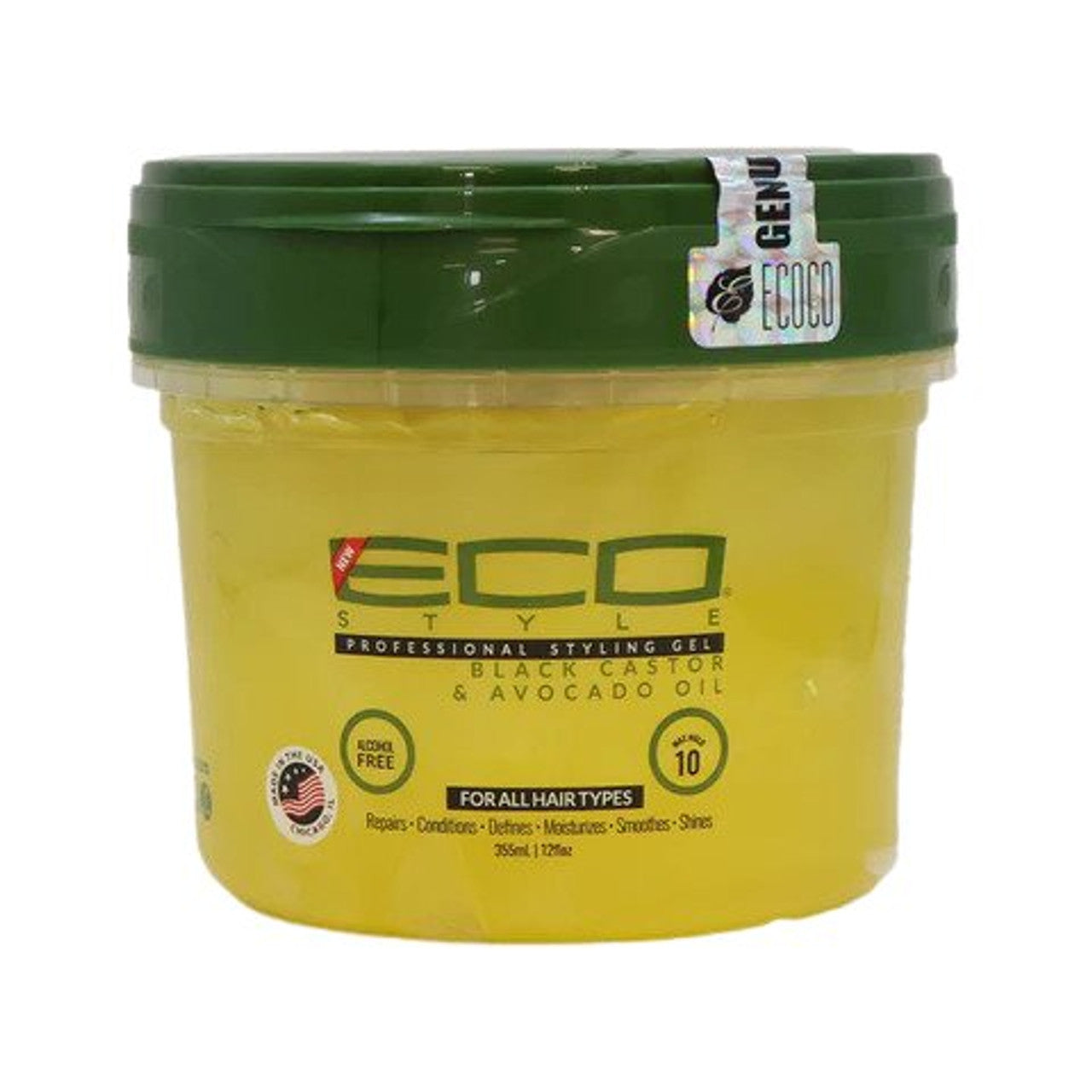 Eco Style Professional Styling Gel Black Castor & Avocado Oil 12 OZ