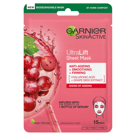 Garnier Ultralift Hyaluronic Acid Anti-Aging Tissue Mask - 28g