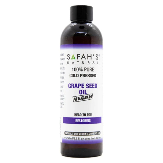 Safah's Natural Cold Pressed 100% Pure Grape Seed Oil - 250ml