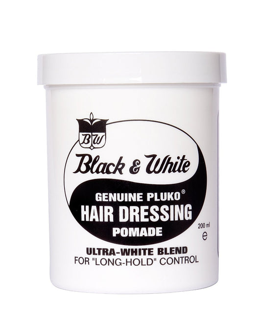Black and White Pluko Hair Dressing Pomade 200ml