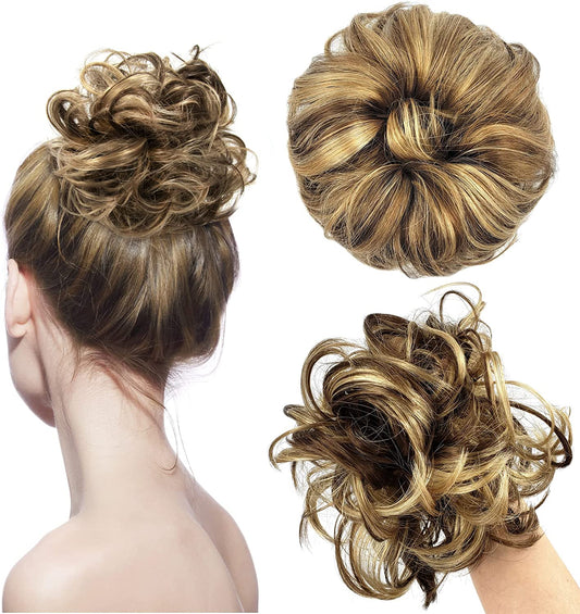 Hair Couture Messy Bun Tongable Syn Hair Scrunchies - All Colors