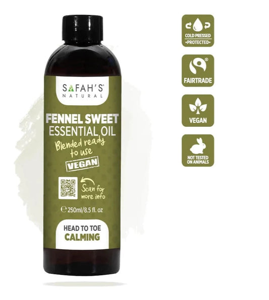 Safah's natural Fennel Sweet Essential Oil (blended ready ready to use) - 250ml