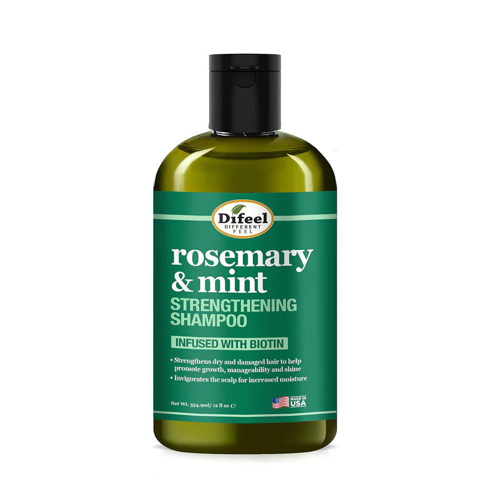 Difeel Rosemary and Mint Hair Strengthening Shampoo with Biotin 12 oz