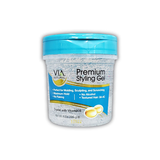 Via Natural Premium Styling Gel (Crystal w/ Vitamin E) - 80z