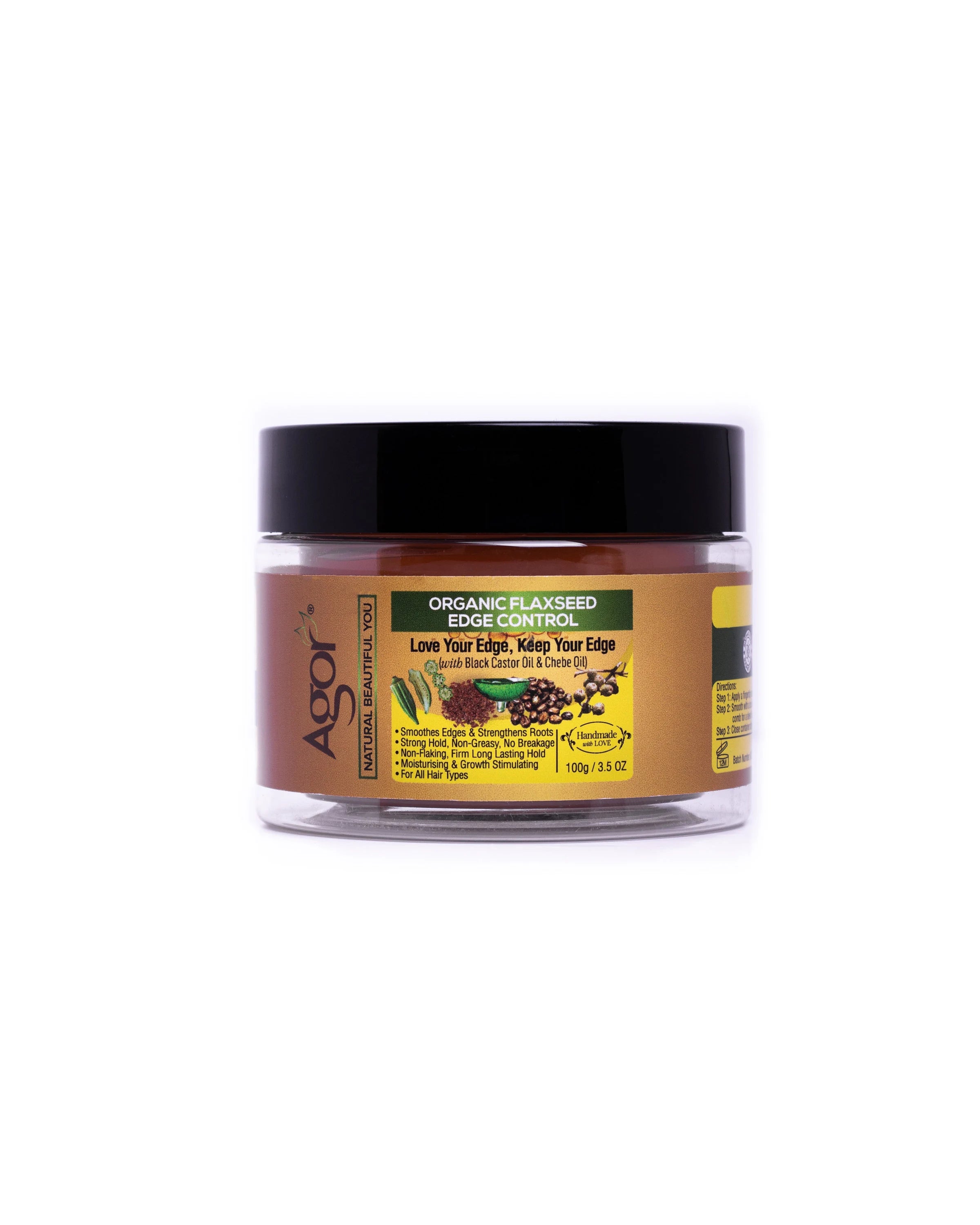 Agor Organic Flaxseed Edge Control 3.5oz CC Hair & Beauty