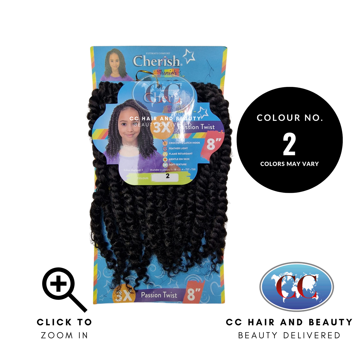 Cherish Synthetic Junior Kids Crochet Braid Hair -Passion Twist 8''