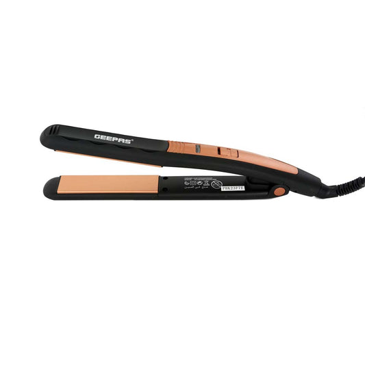 Geepas Hair Straightener with Ceramic Plates, Gold and Black - GH8723