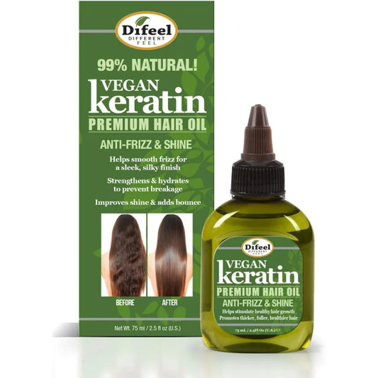 Difeel 99% Natural Vegan keratin Hair Oil 2.5oz