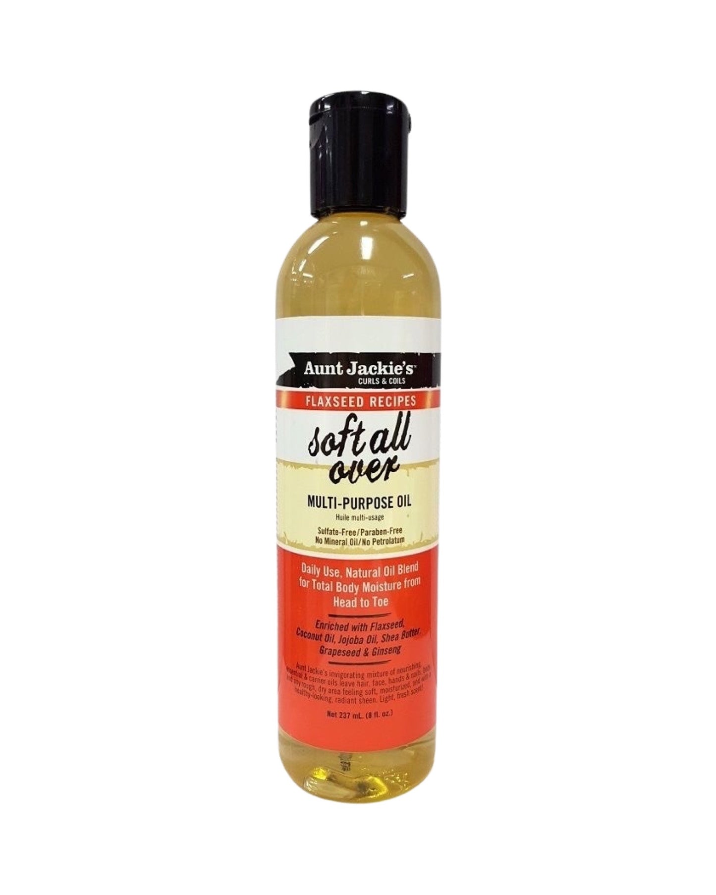 Aunt Jackie's Flaxseed Recipes soft all over Mutli Purpose Oil - 237ml/8Oz