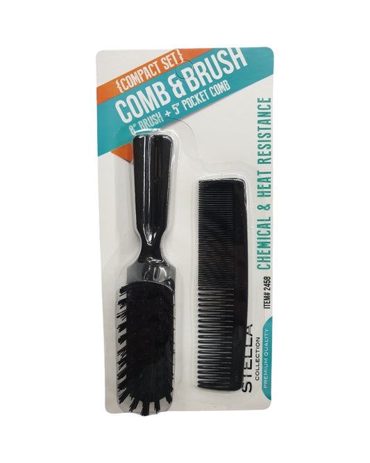 Stella Collection Comb (8") & Pocket Brush (5") Combo Item# 2458