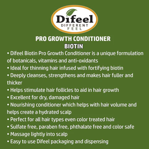 Difeel Biotin Pro-growth Conditioner For Hair Growth - 33.8 Oz