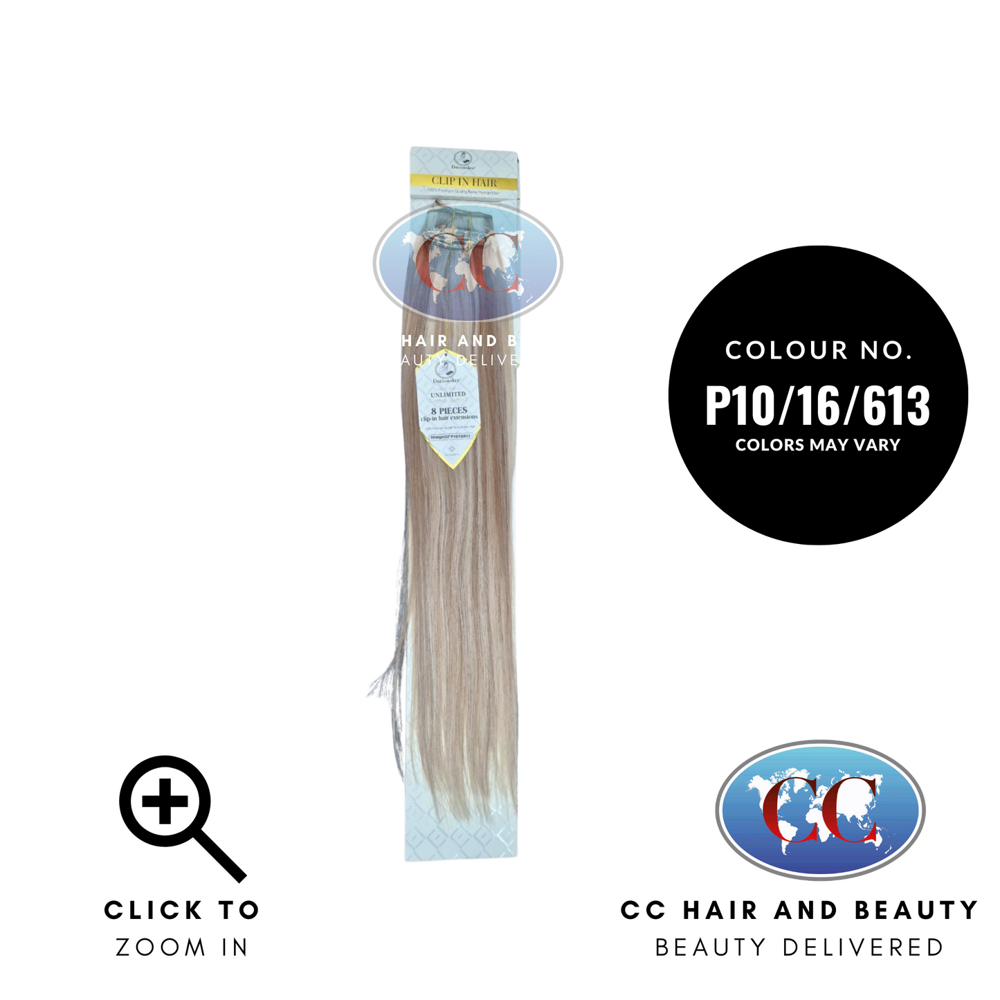 Dressmaker Unlimited 8 pcs Clip in Human Hair Extension 14, 18 & 22" - Straight