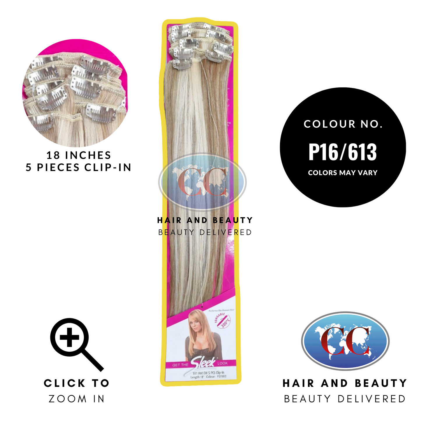 Sleek Fashion Idol 101 Hot EW 5 PCS Clip In Hair Extensions 18"