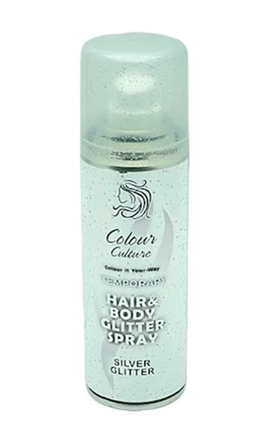 Colour Culture Temporary Hair Colour Silver Glitter Spray 125ml