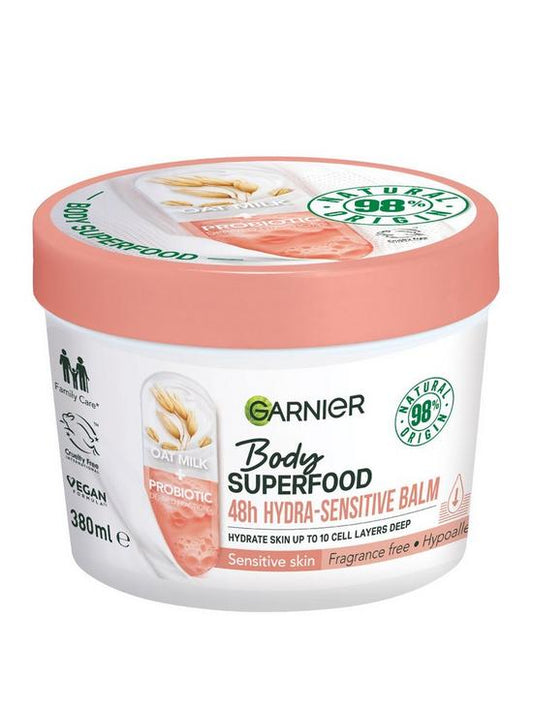 Garnier Body Superfood, Hydra Sensitive Body Cream, with Oat Milk & Probiotic Derived Fractions, for Sensitive Skin 380ml
