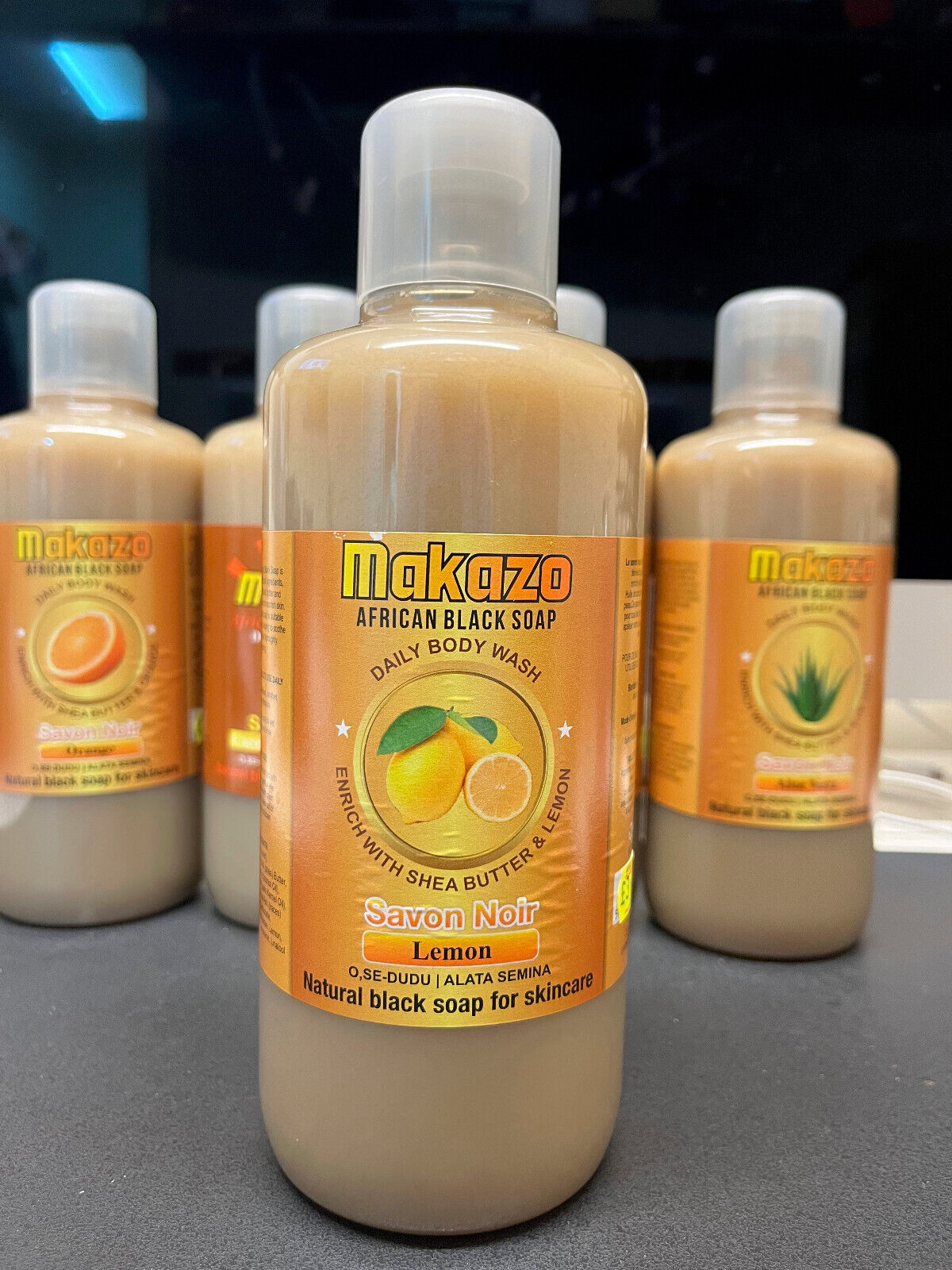Makazo Natural Liquid African Black Soap Daily Body Wash -  Orange