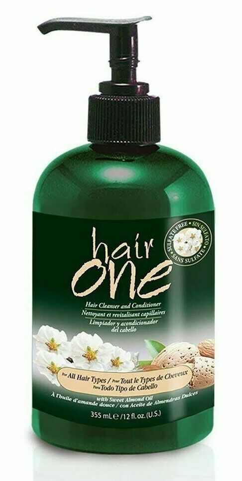 Hair One Cleanser Conditioner All Hair Types Sweet Almond Oil 12 oz