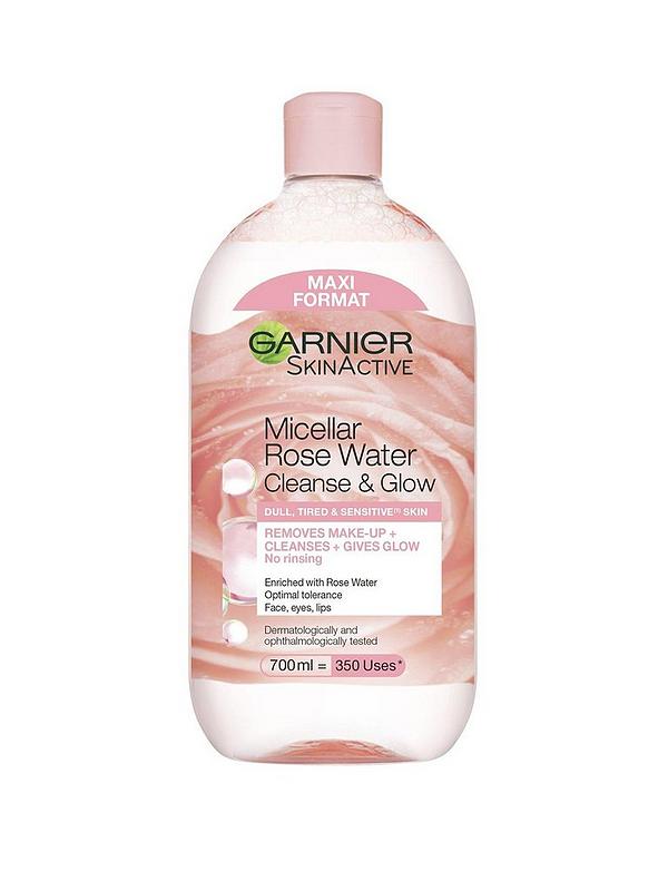 Garnier Micellar Rose Cleansing Water, Glow Boosting Face/Eye Make-Up For Dull and Sensitive Skin - 700ml