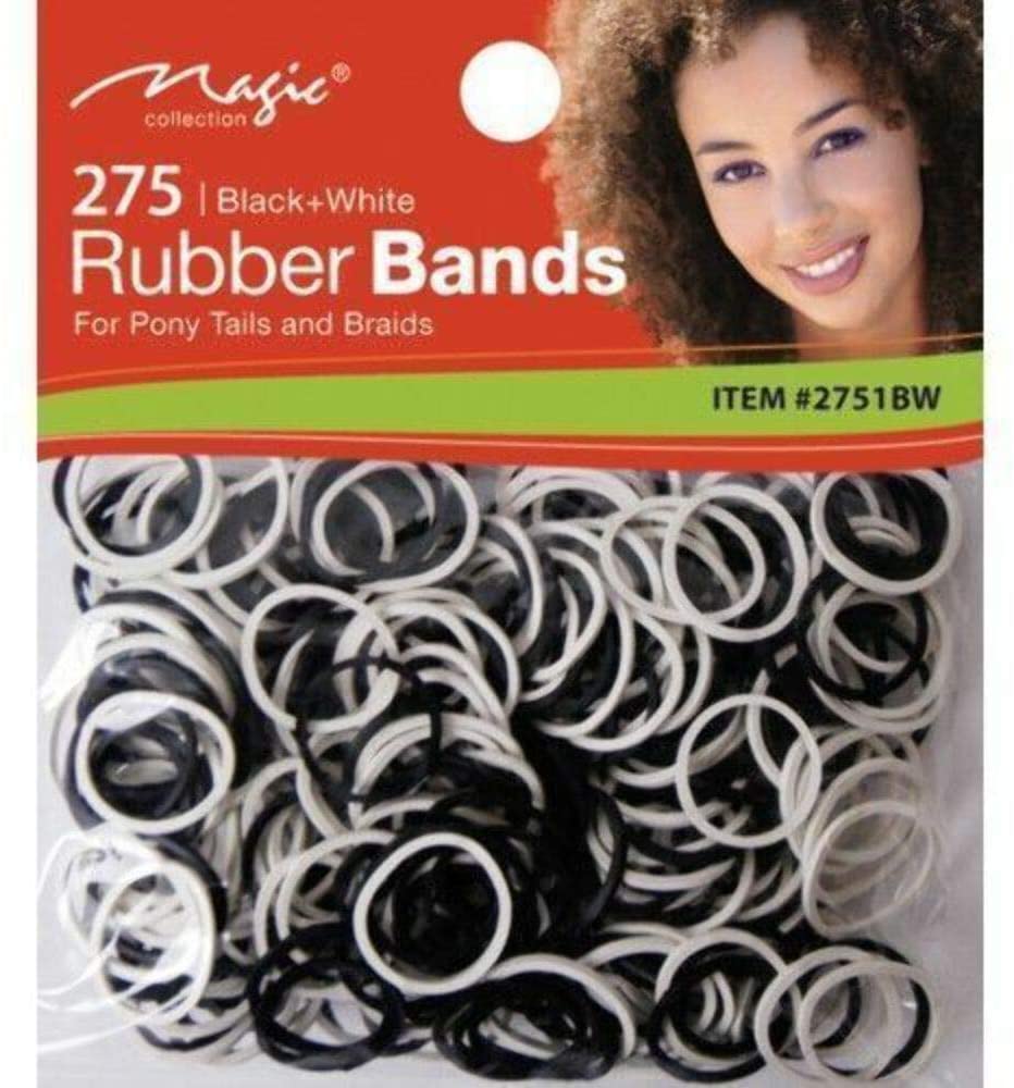 Magic Collection Elastic Rubber Bands (Black & white) #2751B