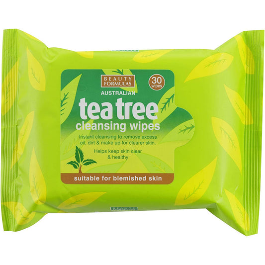 Beauty Formulas Tea Tree Cleansing Facial Wipes