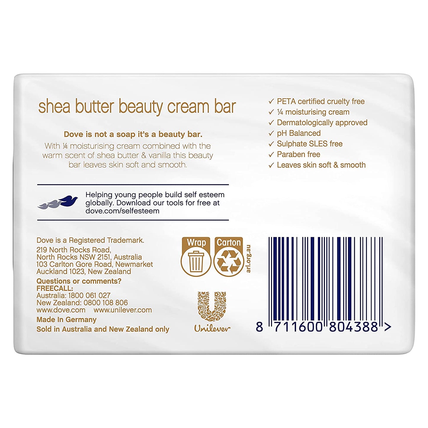 Dove Purely Pampering Shea Butter with Warm Vanilla Scent by Dove for Unisex - 2 x 3.5 oz