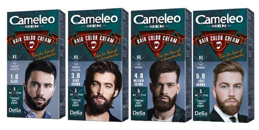 Cameleo Men Permanent Hair Color Cream, Ammonia Free, Effectively Covers Grey Hair
