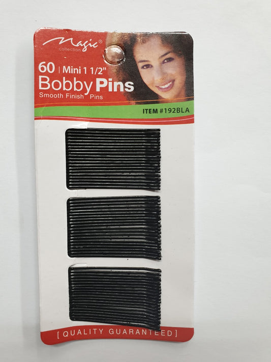 Magic Collection 60 Mini 1 1-2" Black Bobby Pins Item#192Bla