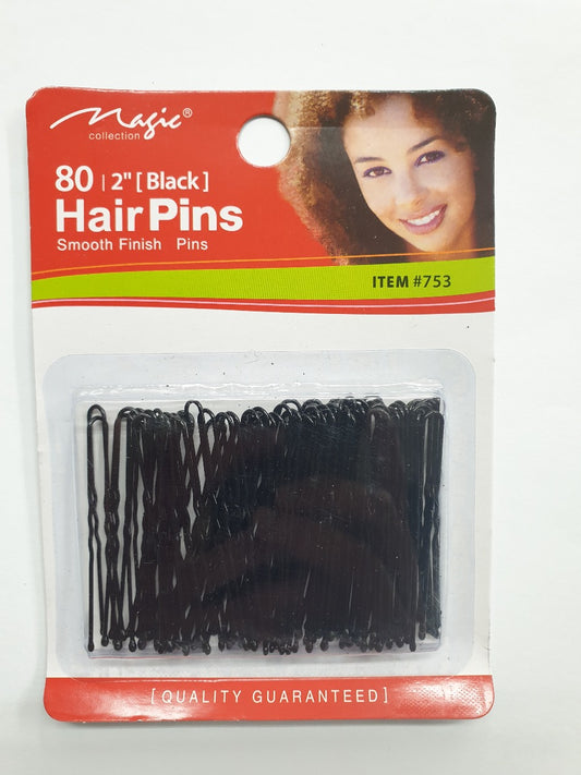 Magic Collection 80 2" Black Hair Pins Item#753