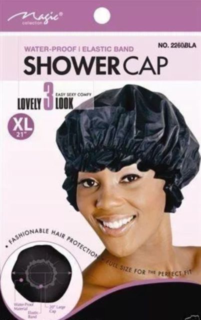 Magic Collection Water Proof Shower Cap 20" Large NO.2214BLA