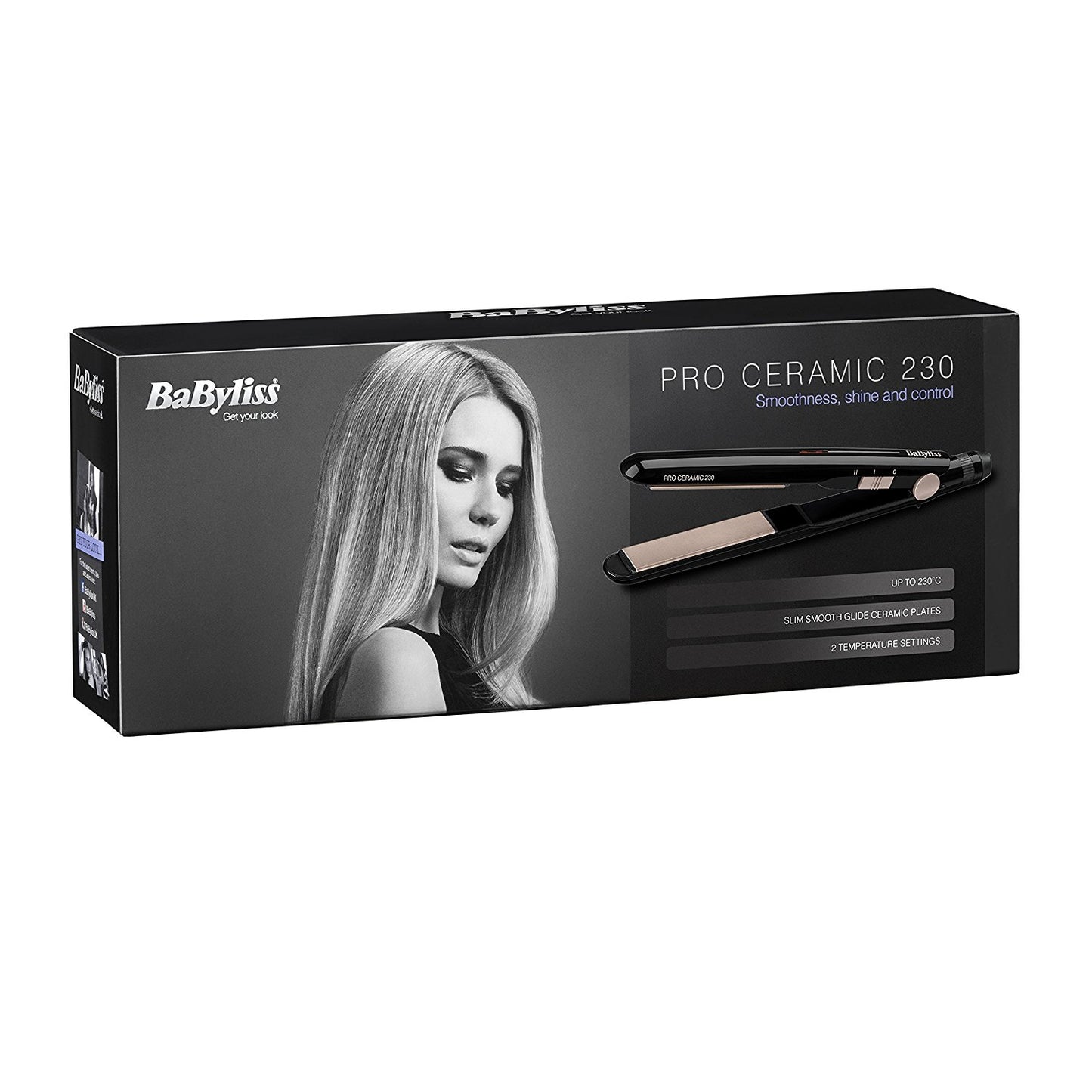 BaByliss Pro Ceramic 230 Smoothness,Shine And Control 