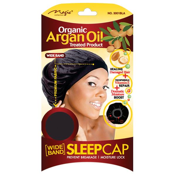 Magic Collection Organic Argan Oil Wide Band Sleep Cap NO.3001BLA