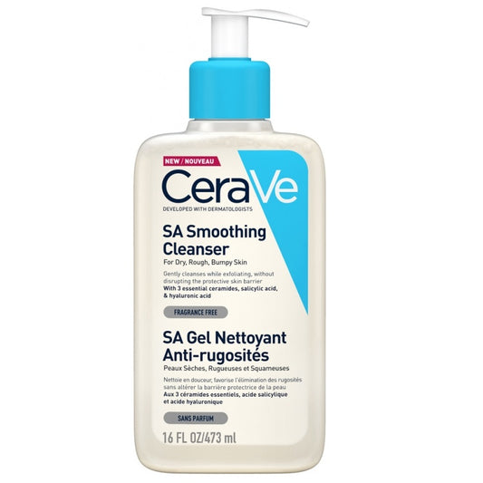 CeraVe SA Smoothing Cleanser with Salicylic Acid for Dry, Rough & Bumpy Skin - 473ml