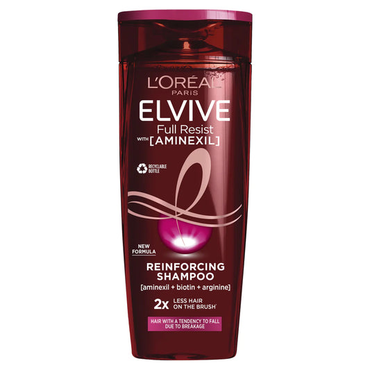 L'Oréal Elvive Full Resist (Aminexil) Reinforcing Fragile Hair Shampoo - Available in 2 Sizes