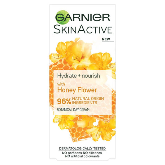 Rollover to Zoom Garnier Natural Honey Flower Moisturiser Dry Skin 50ml