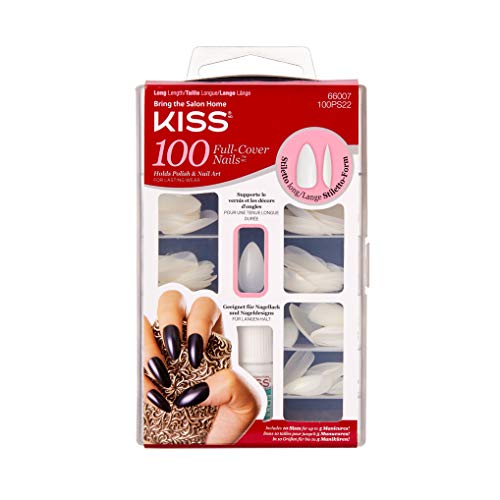 KISS 100 Long Stiletto Full Cover Nails