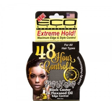 48 Hour Control  Black Castor Oil And Flaxseed Oil Edge Control 3 oz