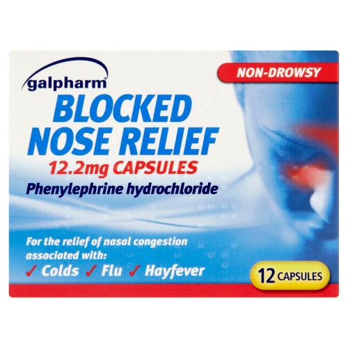 Galpharm Blocked Nose Relief Capsules 12 Capsules - 12.2mg