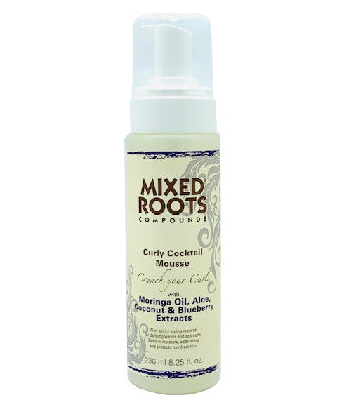 Mixed Roots - Compounds Curly Cocktail Mousse With Moringa Oil, Aloe, Coconut & Blueberry Extracts - 236ml