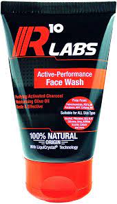 R10 Labs Active-Performance Carbon Face Wash - 100% Natural Activated