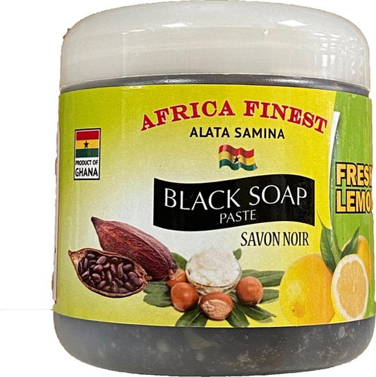 Africa Finest Alata Samina African Black Soap Savoir Black Soap Fresh Lemon - 450g