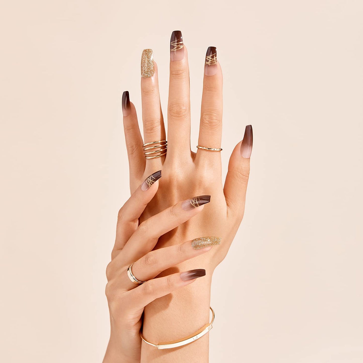 KISS GoldFinger Gel Glam Manicure Nails GD18