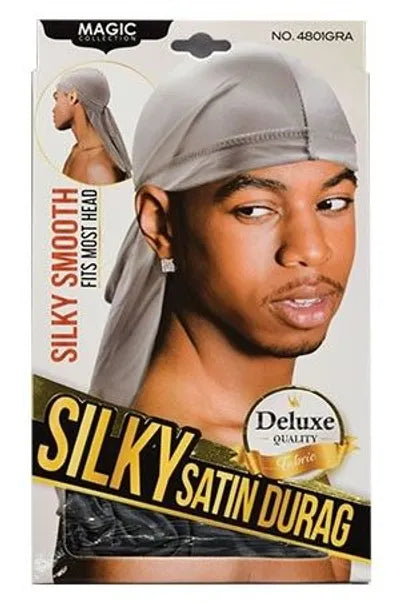 Magic Men's Silky Satin Durag Grey - 4801GRA