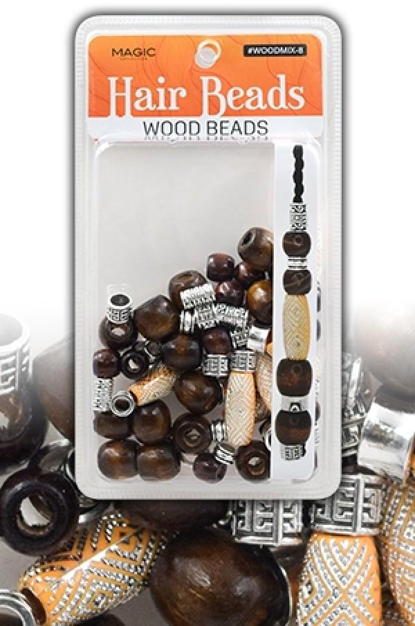 Magic Collection Hair Wood Beads Mix